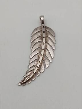 Vintage Sterling Silver Fern Leaf Unisex Pendant 925